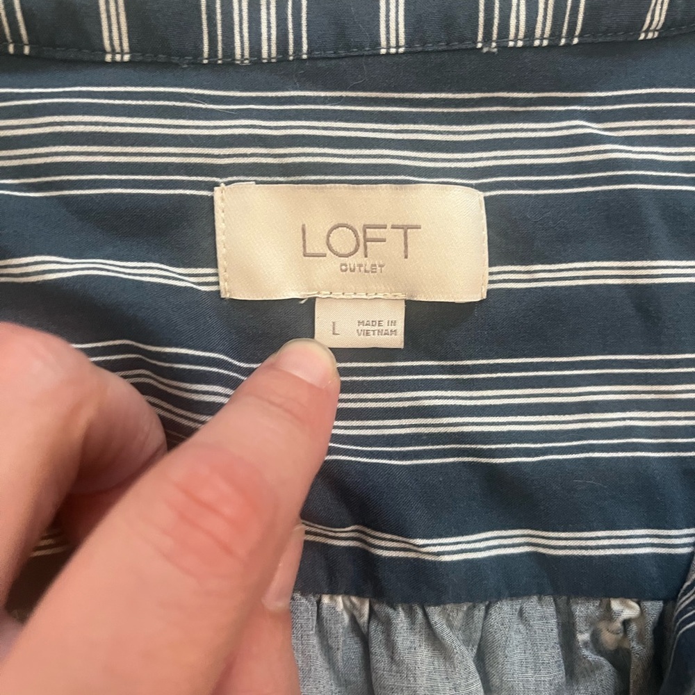 LOFT blue and white floral dress - Picture 3 of 5